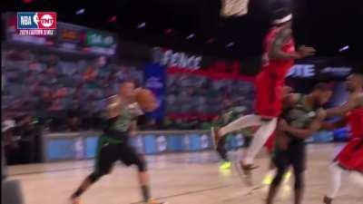 Siakam hit him with that Sweet Chin Music