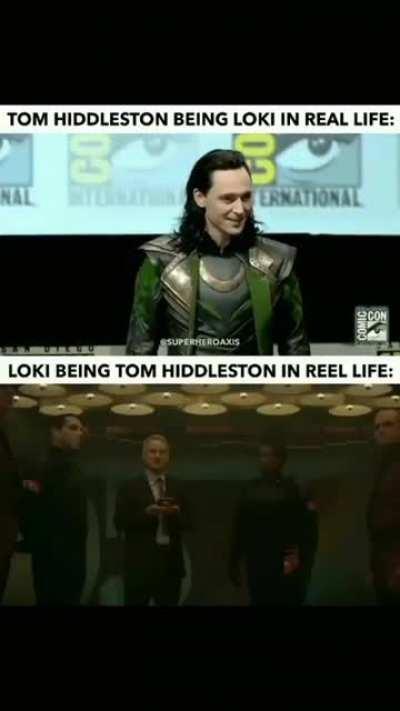 Loki and Tom Hiddleston just being each other