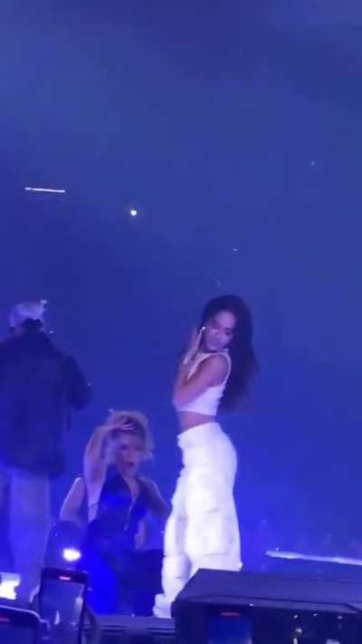 Becky twerking on stage at a concert in LA