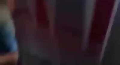 Filling a hot air balloon with fireworks