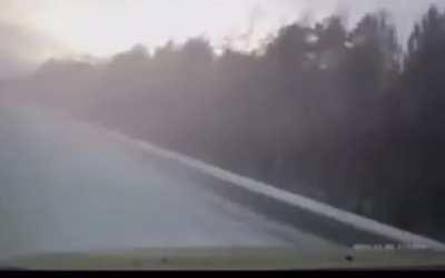Russia: Driver somehow lost control while driving slow 