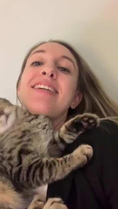 Traded in my personal space for this cute Tabby