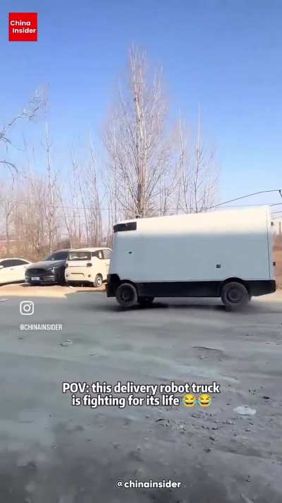 Autonomous delivery truck doesn’t slow down for bumpy road