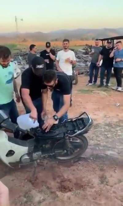 Even his friend stopped him the first time he was going to do it