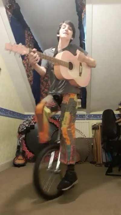 i did a cover of I'm not okay on a unicycle