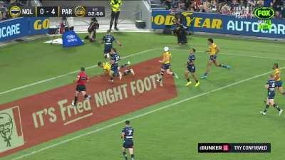 Parramatta opens up the game with a bizarre try