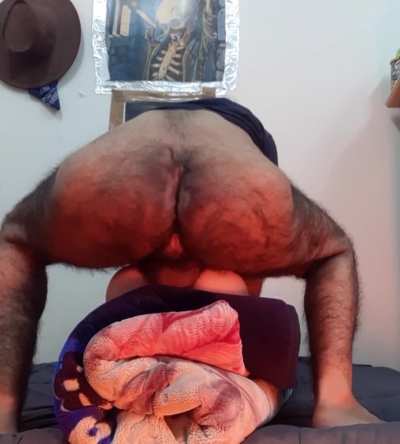Fucking a toy with my fat hairy cock who wants to tast it