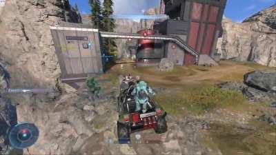 Running on top of the warthog to survive cliff fall