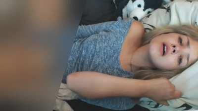 Look into her gorgeous eyes while she plays with herself!