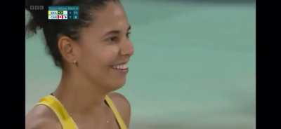 Canadian and Brazilian beach volleyball teams get into a fight, then DJ plays 