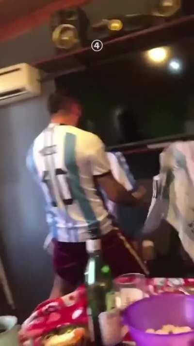 Fan’s reaction to Lionel Messi’s goal against Mexico to keep Argentina in the World Cup