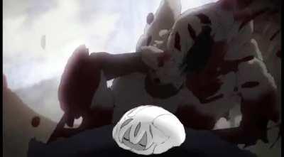 Faputa eats a loaf of bread