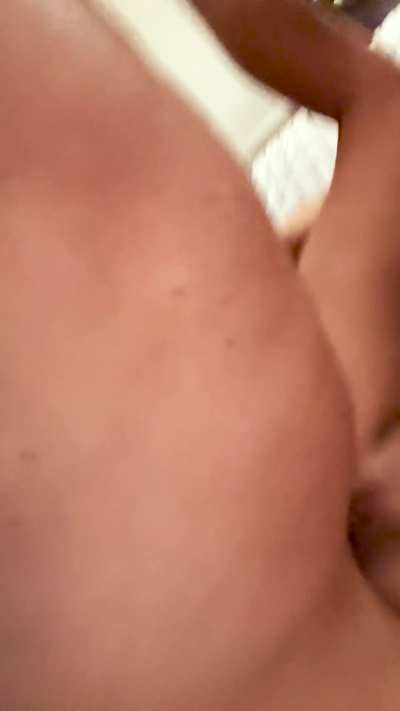 When she smirks and blows a kiss to her husband through the camera while getting fucked in their bed