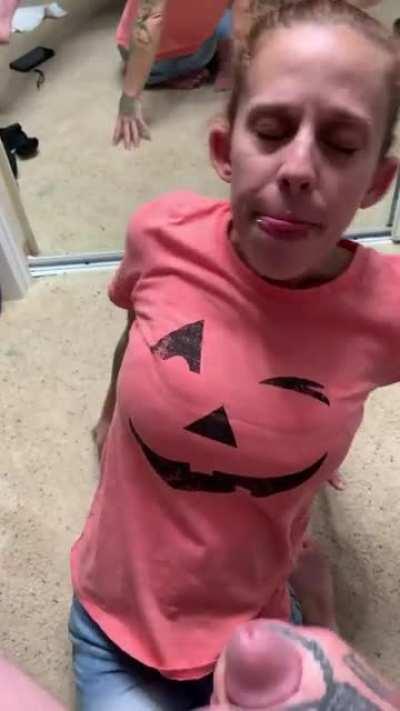 He works hard, so he gets a lot of blowjobs. Which means I get a lot of facials. Lol. [F][M]