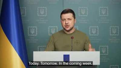 Ukranians! We have already gained our future. But we are still fighting for our present. It is very important. We are fighting for where the border will be. Between life and slavery.