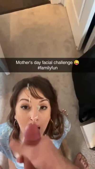 Amateur Caption Cumshot Facial Licking MILF Mom Step-Mom Taboo Porn GIF