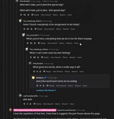 I'm so proud of this community! I started it and you guys finished it for me.