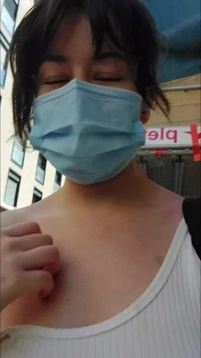 I just found the video my first flashing, looking a bit shy ,