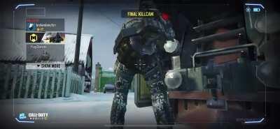 both teams were at 49 kills and i threw this as a last resort right after respawning