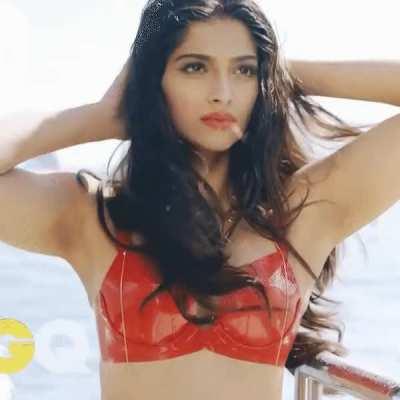 Sonam Kapoor in Red Bra | GQ Photoshoot