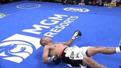 Karl Dargan's counter right uppercut that dropped and hurt Delgado before the TKO