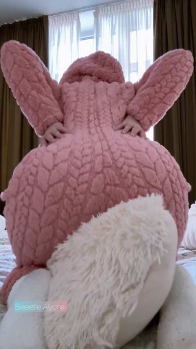 Naughty mood in super fuzzy onesie