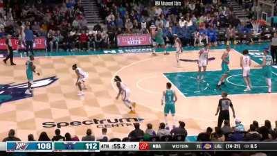 [Highlight] LaMelo gets a hand on SGA’s shot in the clutch, and then on the Hornets next offensive posession he hits the dagger three.