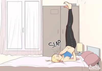 Practicing her exercises