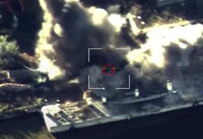 M712 copperhead laser guided Artillery shell destroying Russian fortifications in the Kherson  region (Jan 2025)