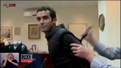 Reporter Actually Gets Stabbed on TV While Testing 'Knife-Proof' Vest