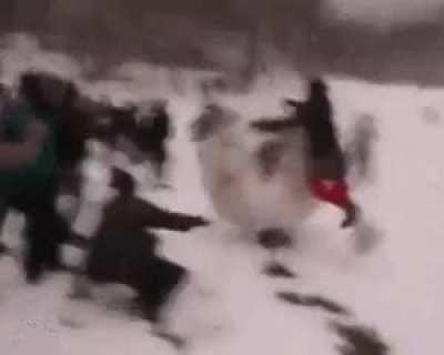 Russian snowball fight