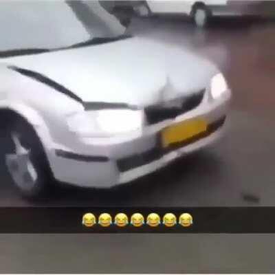 WCGW Trying to hit a person with a car