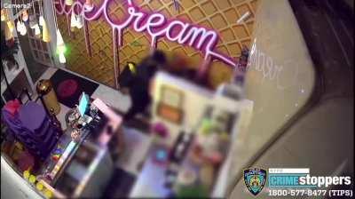 An unidentified suspect cornered an ice cream shop employee and groped her. The man was chased away after another employee intervened.