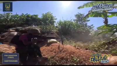 Justice Soldier PDF fighting against Aung Zeya junta armored column in Karen State, Myanmar (Burma) [January 31]