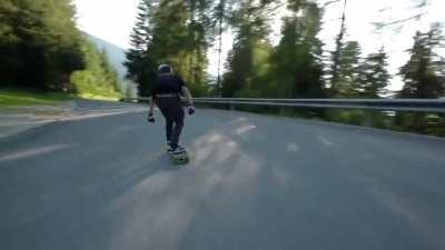 HMRB while i go downhill on a longboard at over 65mph (unclosed mountain road)