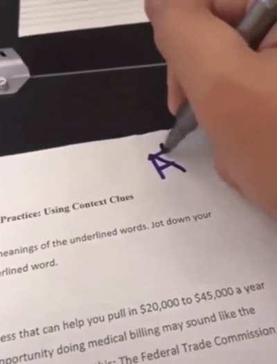 He aced this test... literally