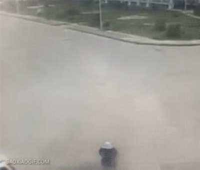 Narrowly avoiding a car crash