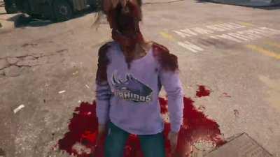 Goddamn bare hand combat is nasty. Such a shame the only way to fight bare hands is to destroy a weapon so I left a broken weapon in the wheel for fists.