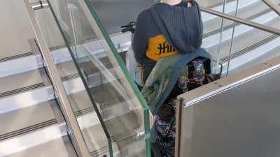 There's ADA stairs that turn into a lift at the space needle.