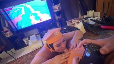 Fall Guys Final Round while I suck his cock