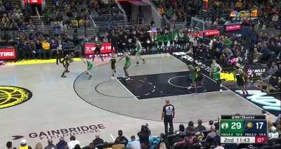 [Highlight] The Celtics play an entire defensive possession with Jrue Holiday at center in a zone, leading to a steal