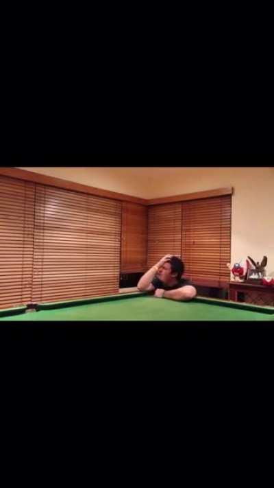 Voluntarily getting a pool ball shot at your head