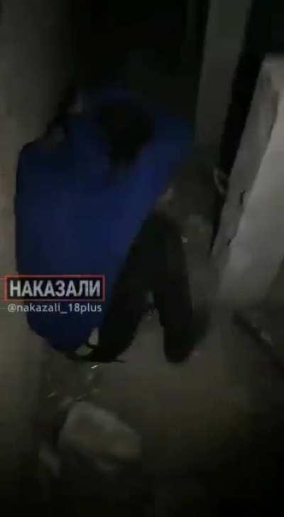 russian thief getting his hands broken with a metal bat and set on fire