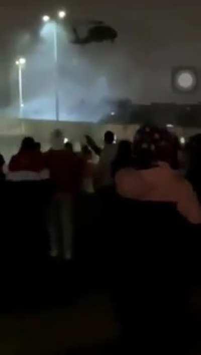 Helicopter arriving to Soacha