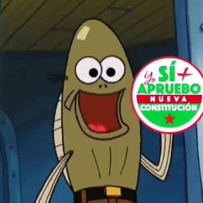 Meme de Bob Esponja aludiendo a la Nueva Constitución
