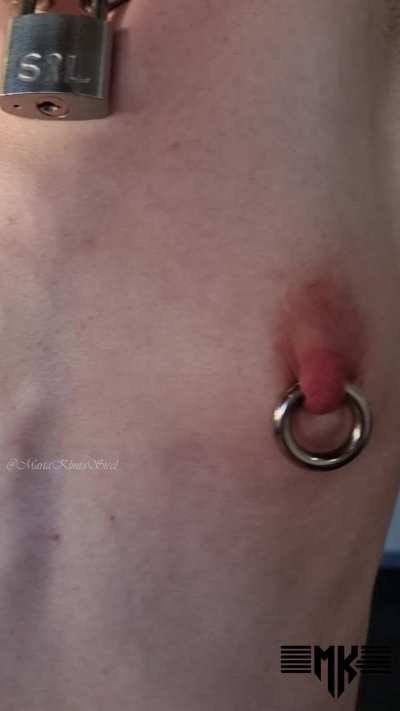 Locked ankles and knees. Hands handcuffed to the overhead beam. Septum chained to my arms... Your steel display doll. Feel free to play or to just leave me there for a while!