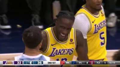 [Highlight] Taurean Prince gets revenge by hitting the triple in KAT's face to beat the first quarter buzzer against his old Timberwolves team