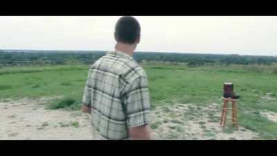 Danny says “well, goodbye gents” before running away and flying into the sky like a bird