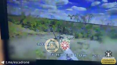 FPV quad pilots' view of the attack on the Russian 2S4 