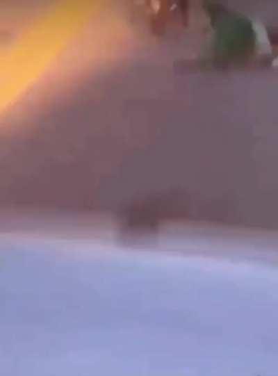 Trying to kick another rider.